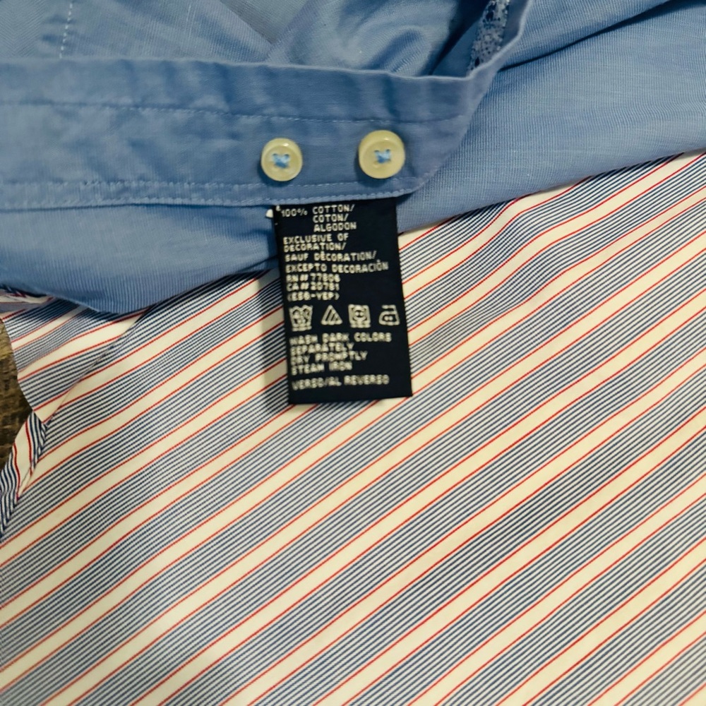 Tommy Hilfiger Patchwork Button Down Shirt Xl 80s… - image 5